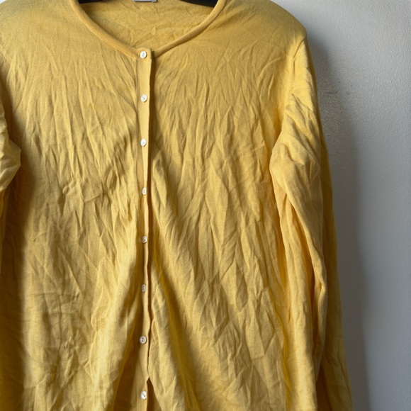 Malo 100% Cotton Yellow Button-Up Cardigan Sweater Sz M - Picture 2 of 14